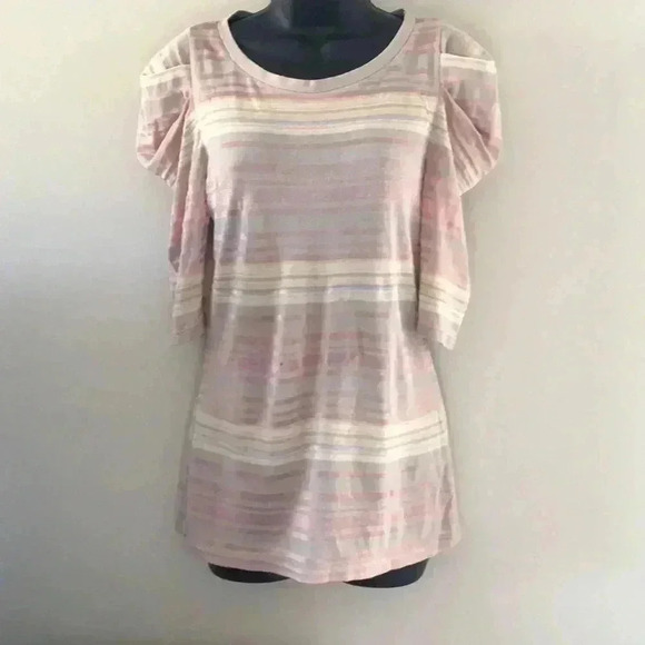 Deletta Multicolor Striped Blouse Size S—B4 - Picture 1 of 7